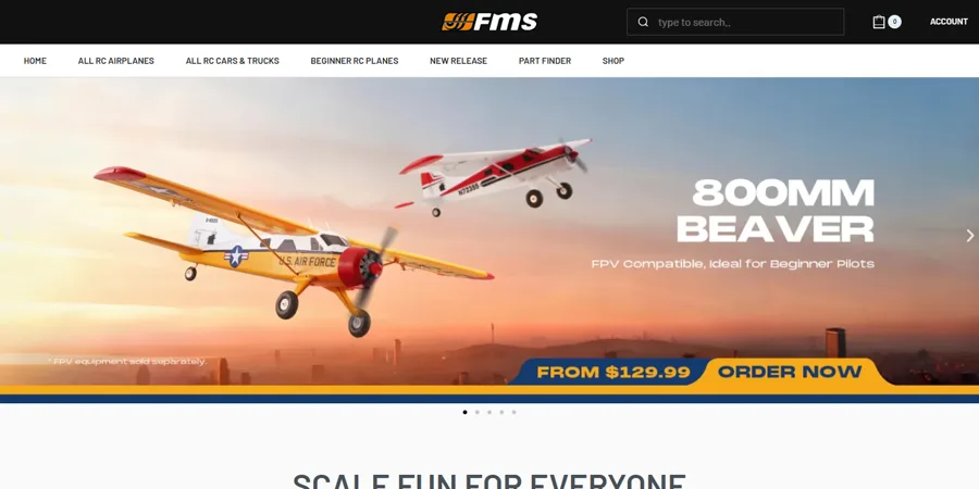 FMS 模型产品官网项目画面