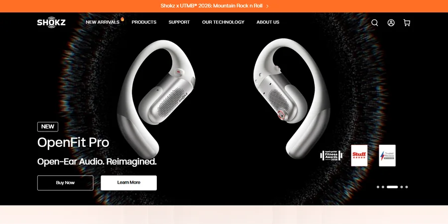 SHOKZ 英国官网项目画面
