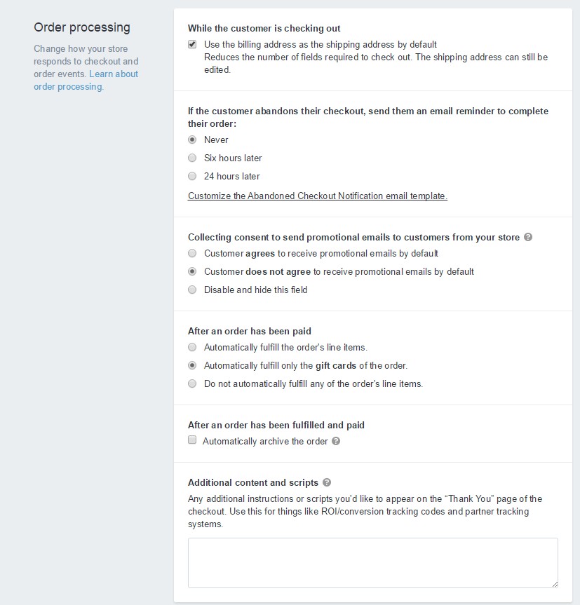 Shopify开店建站营销推⼴卖家平台后台中⽂指南 – Checkout / Shopify的结账设置插图(2)