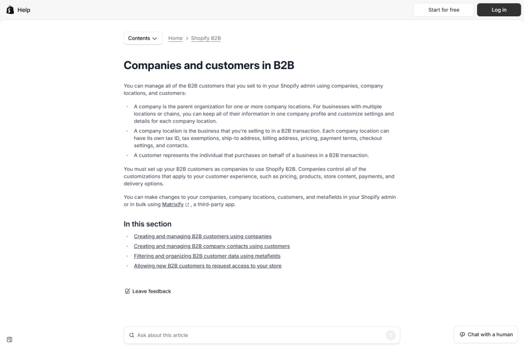 Building a Shopify B2B Store: Company Accounts, Contextual Pricing and ERP Order Flow
