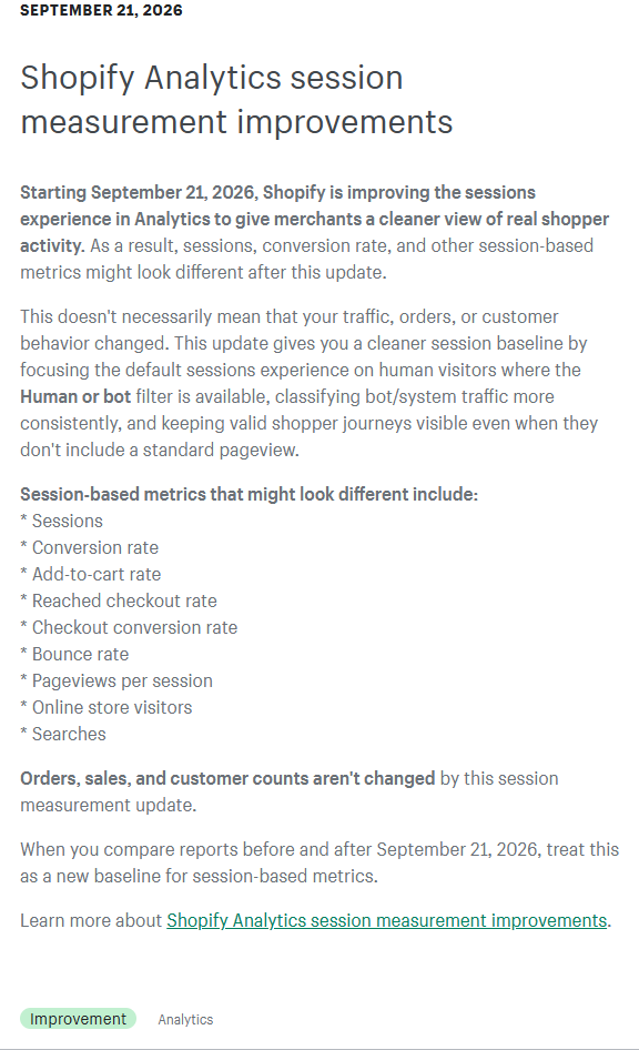 Shopify 流量和转化率突然变了?先检查统计口径,再决定是否调整广告 Shopify 流量和转化率突然变了?先检查统计口径,再决定是否调整广告